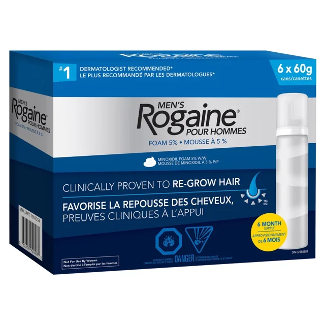 فوم ماینوکسیدل روگین امریکا Rogaine رشد مجدد مو اصل شش ماهه مخصوص آقایان ۶ عددی